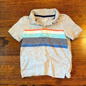 OshKosh B'gosh Heather Gray Polo with Stripes